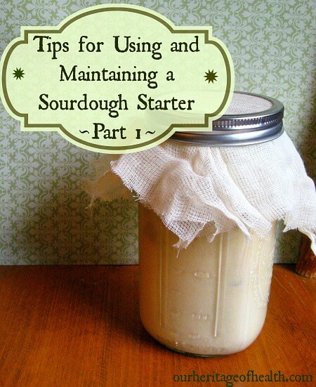Tips for using and maintaining a sourdough starter (part 1) | ourheritageofhealth.com