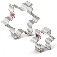 Ann Clark Christmas Snowflake Cookie Cutter Set - 2 Piece - 2 1/2" & 3 1/2" - Tin Plated Steel