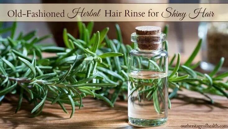 Old-fashioned cork-topped bottle with rosemary sprigs in background.