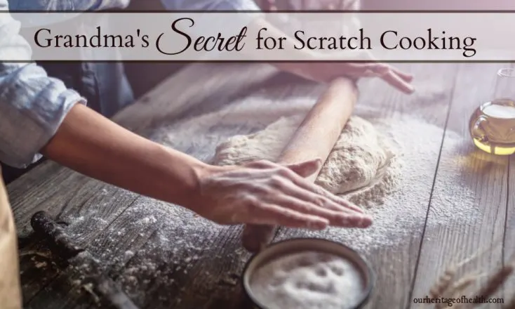Hands using a rolling pin to roll out dough on a floured counter.